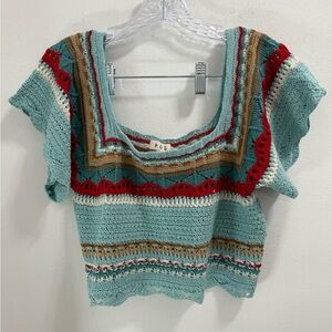POL Multicolor Crochet Top